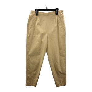 Talbots Womens Chino Pants Khaki Tan High Rise Pockets Tapered Solid Cotton 16